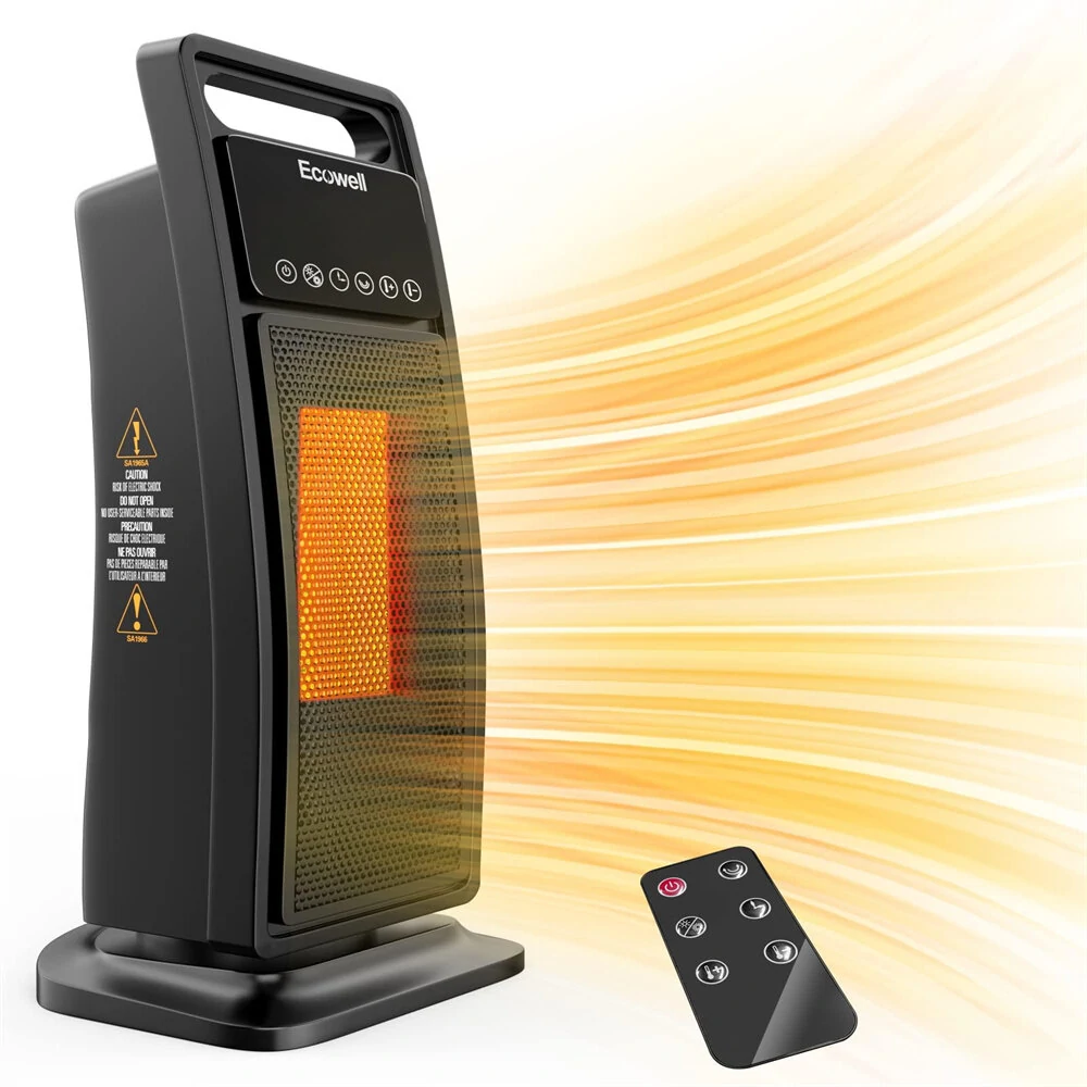 Ecowell 21" Tower Heater with Remote 2000W Ceramic Warm Air Fan Portable Heater for Home Bedroom Office (image for) Ecowell 21" Tower Heater with Remote 2000W Ceramic Warm Air Fan Portable Heater for Home Bedroom Office